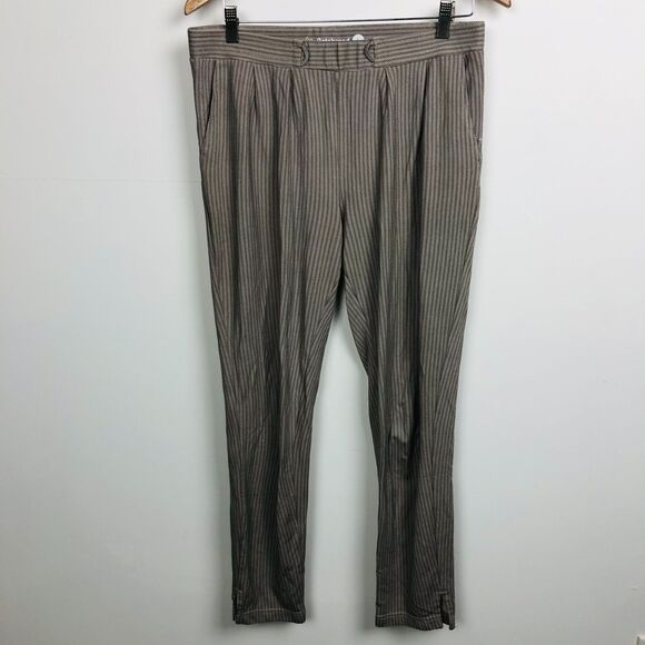 Betabrand Women's Herringbone Cropped Trousers Pants Brown Size Large LONG - Picture 1 of 5